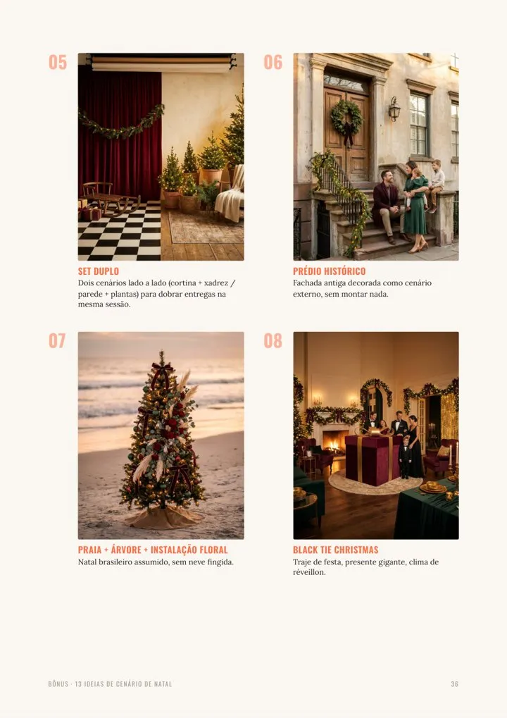 Página da galeria com 13 ideias de cenário de Natal para montar o set